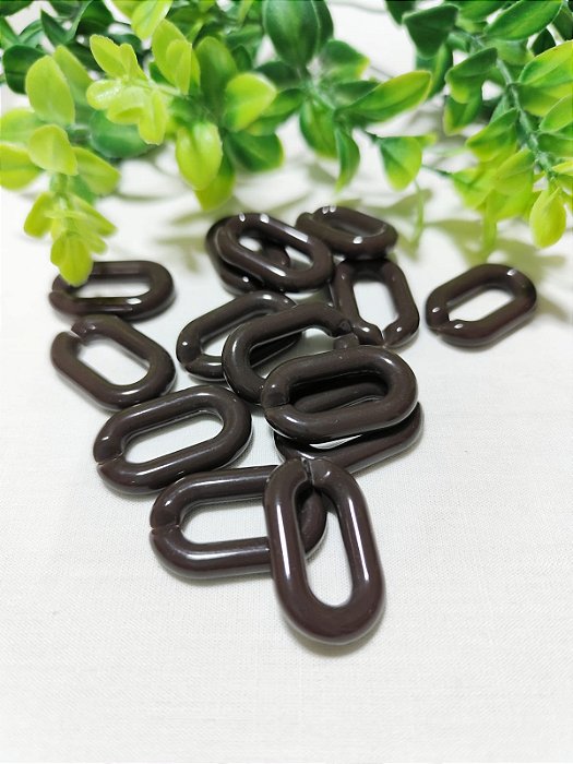 Elo de Resina 30mm Marrom Café, medida interna 20mm (6un)