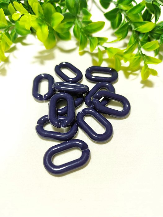 Elo de Resina 30mm Azul Marinho, medida interna 20mm (6un)