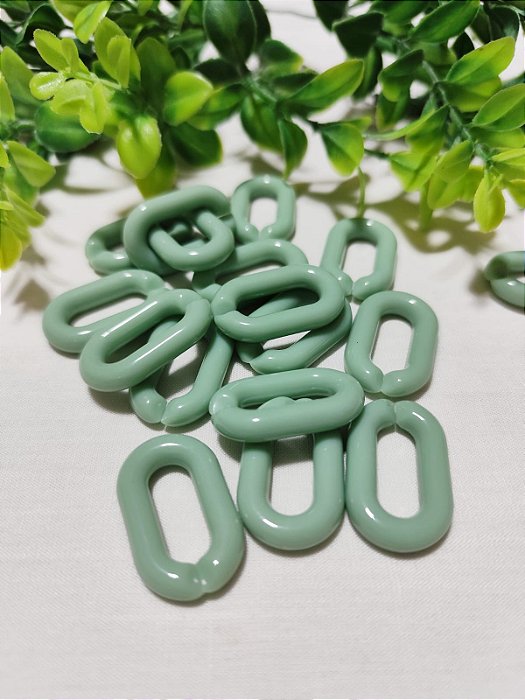 Elo de Resina 30mm Menta, medida interna 20mm (6un)