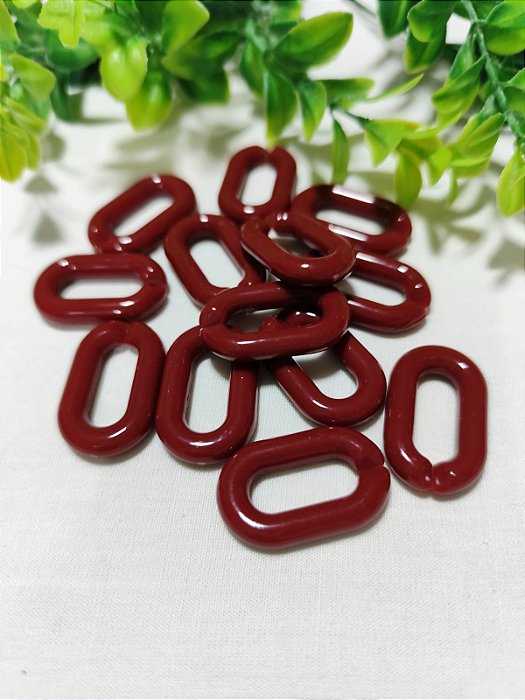 Elo de Resina 30mm Vinho Queimado, medida interna 20mm (6un)