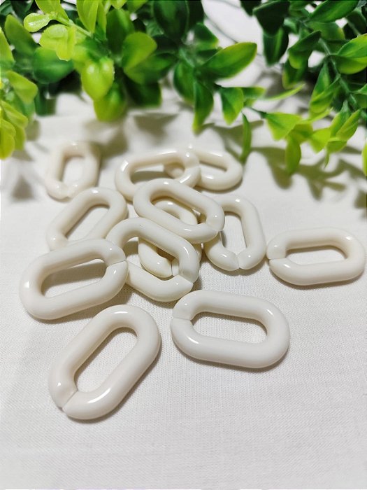 Elo de Resina 30mm Off White, medida interna 20mm (6un)