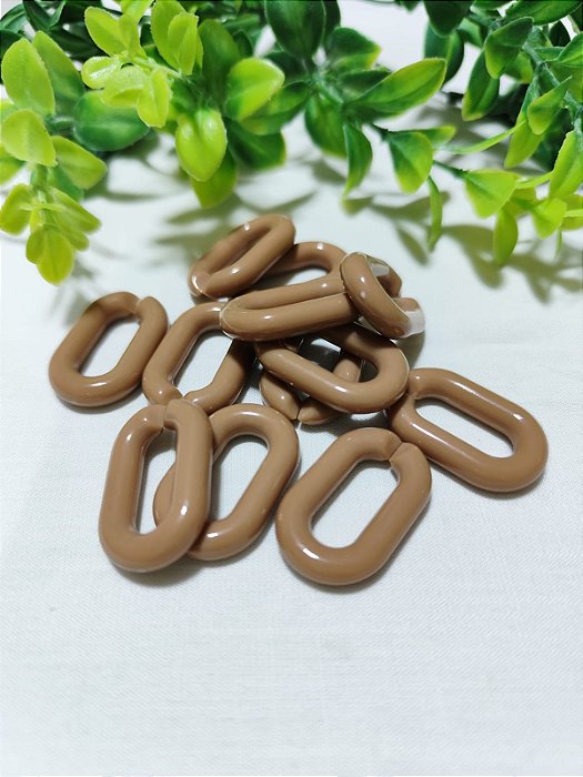 Elo de Resina 30mm Doce de Leite, medida interna 20mm (6un)