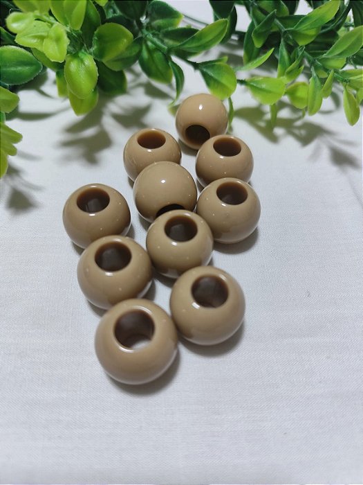 Bola Resina 20mm Nude, abertura 9mm (6un)