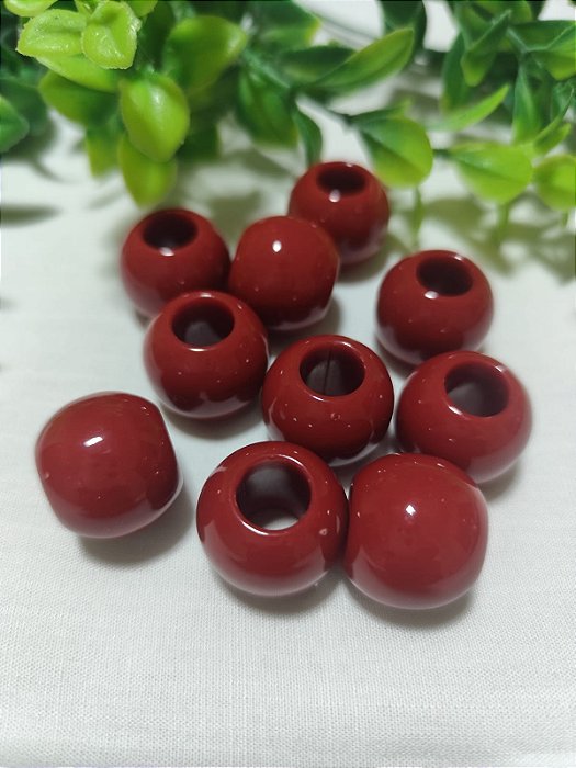 Bola Resina 20mm Marsala, abertura 9mm (6un)