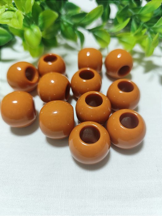 Bola Resina 20mm Terra Cota, abertura 9mm (6un)