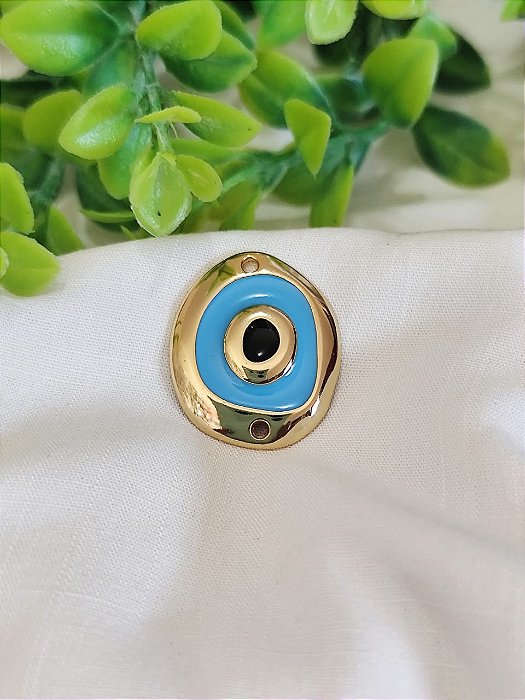 Entremeio Olho Grego Resinado Azul com Preto (un)