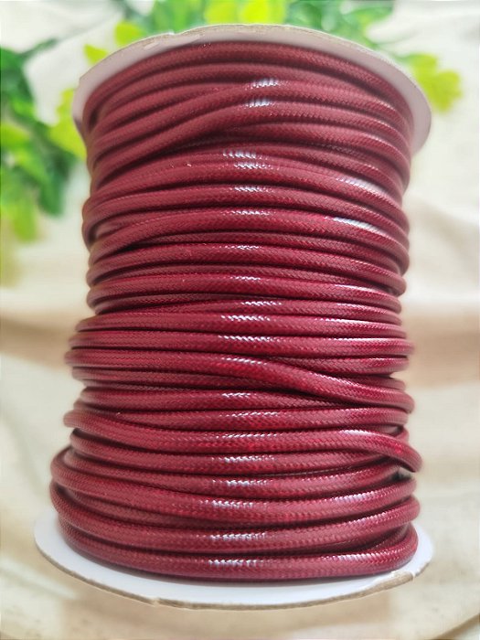 Cordão Encerado Sintético Vinho 3,5mm (Metro)