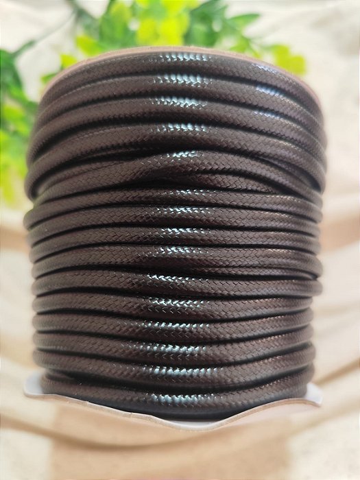 Cordão Encerado Sintético Preto 5.0 mm (Metro)
