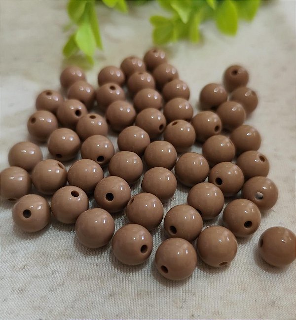 Bola Resina 12mm Marrom Claro (20gr - Aproximadamente 23un)