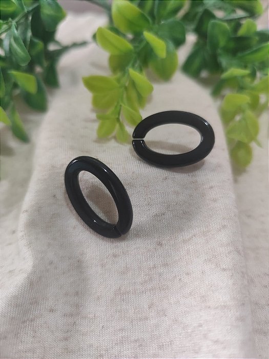 Brinco Resina Elo Preto (par)