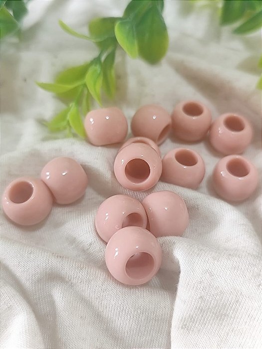 Bola Resina 15mm Rosê, abertura 7mm (6un)