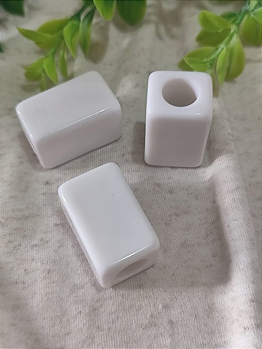 Resina Retangular 32mm Branco, abertura 11mm (un)