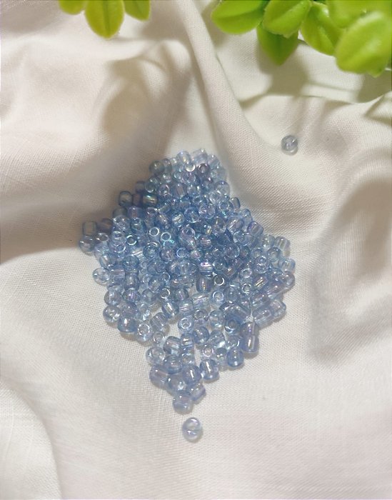 Miçanga Chinesa nº 6 Azul Claro Boreal 4.1mm (20gr)