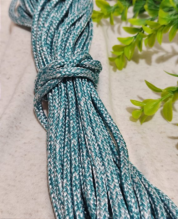 Corda Trançada 6mm Verde Turquesa Claro (metro)