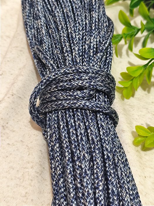 Corda Trançada 6mm Mescla Azul Escuro (metro)