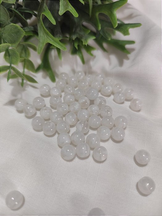 Bola Resina 8mm Branco Mesclado (20gr - Aproximadamente 70un)