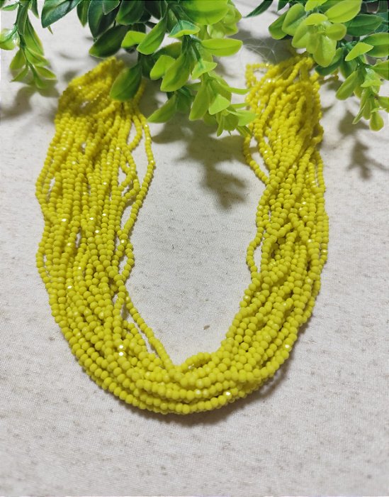 Cristal Amarelo Leitoso 2mm (1 fio - 160un)