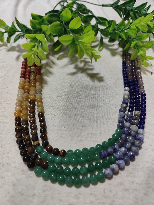 Fio de Pedra Natural 7 Chakras 6mm