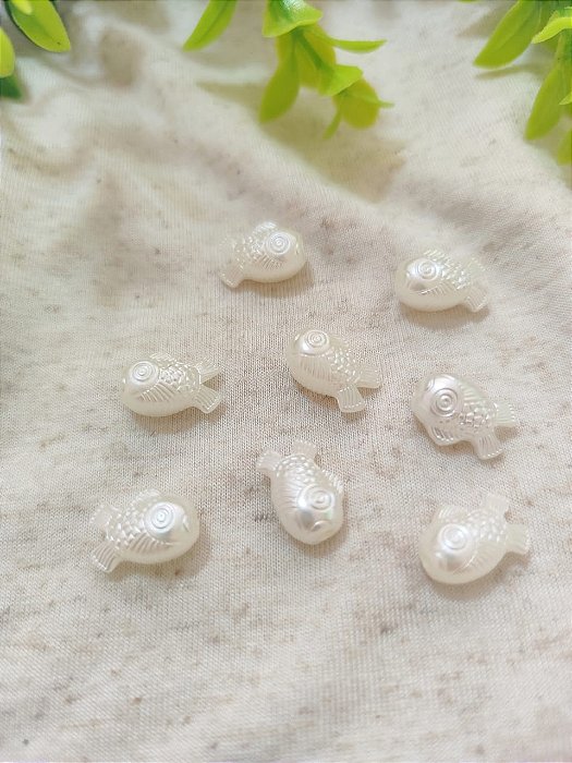 Peixe Passante Pérola de ABS 15mm (10gr-aproximadamente 16un)