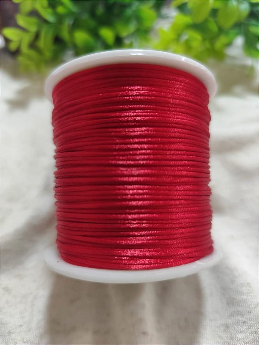 Fio de Seda 1mm Vermelho Escuro (5 metros)