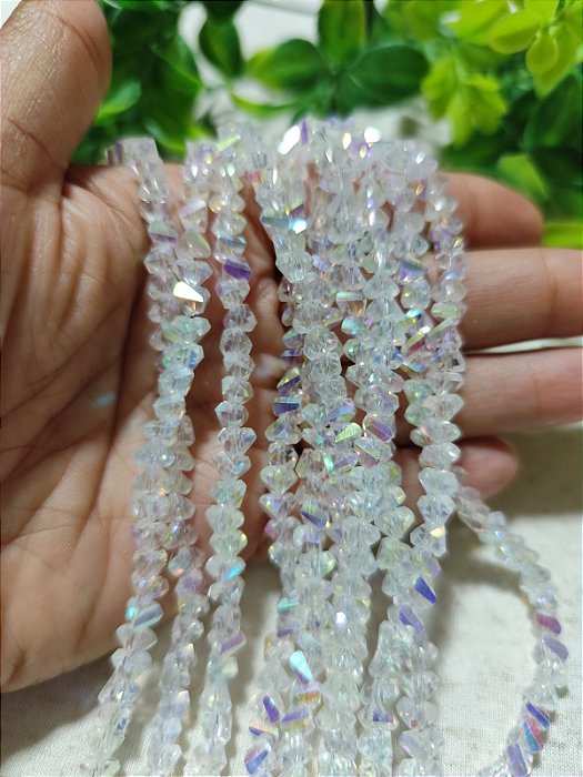 Cascalho de Cristal 5mm Branco Furtacor (1 fio - 30cm)