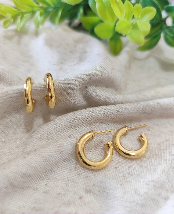 Brinco Argola Lisa 18mm Ouro (par)
