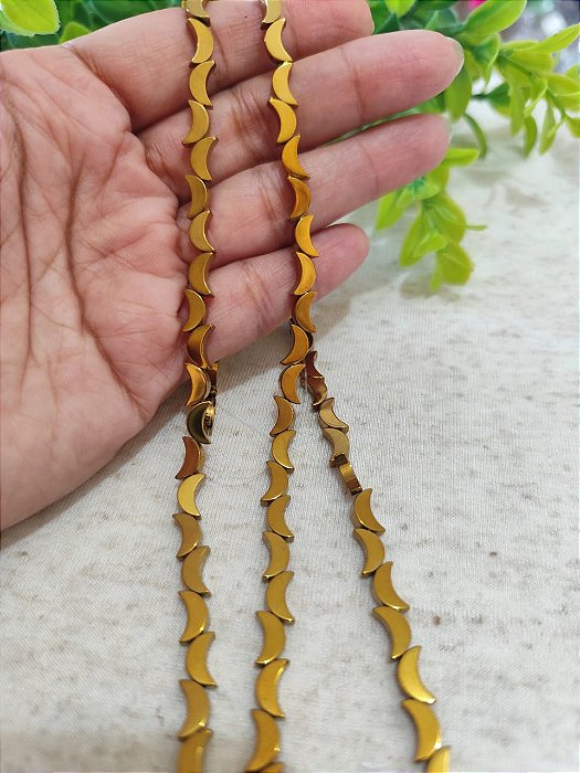 Lua Hematita Dourada 8mm (10un)