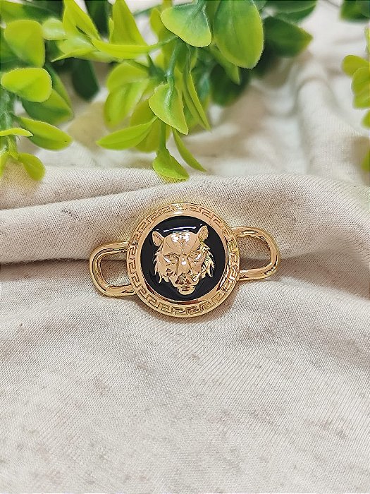 Entremeio Leopardo 45mm Ouro, resinado Preto (un)