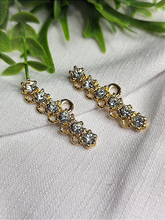 Cabide Ouro 5 saídas com Strass (un)