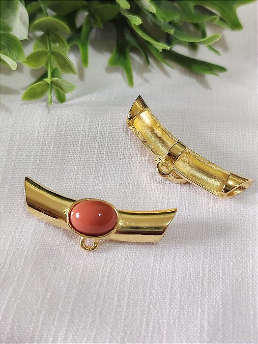 Entremeio Ouro 45mm, abertura 8mm, chatom Terra Cota (un)