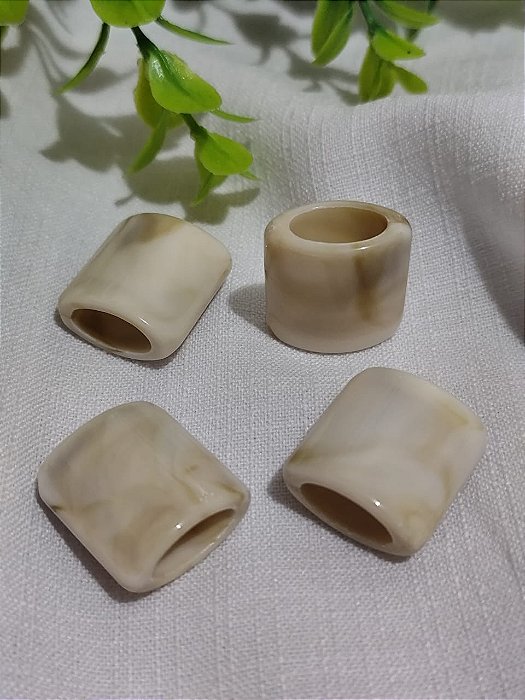 Resina Nude Mesclado 24mm Furo grande (4un)