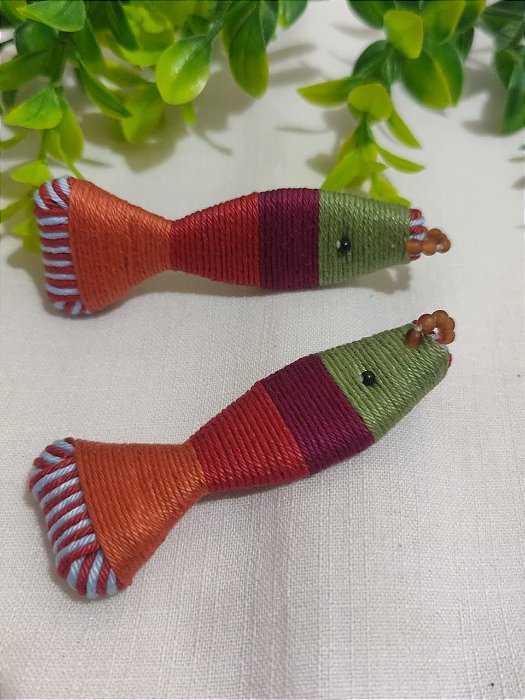Pingente Peixe Artesanal Verde com Terra Cota 8,5cm (un)