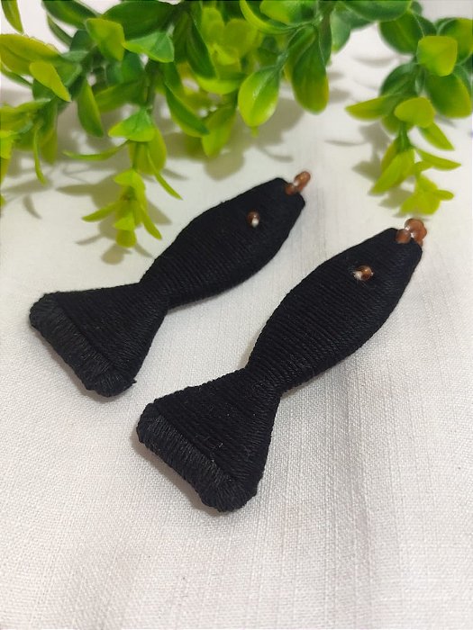 Pingente Peixe Artesanal Preto 8,5cm (un)
