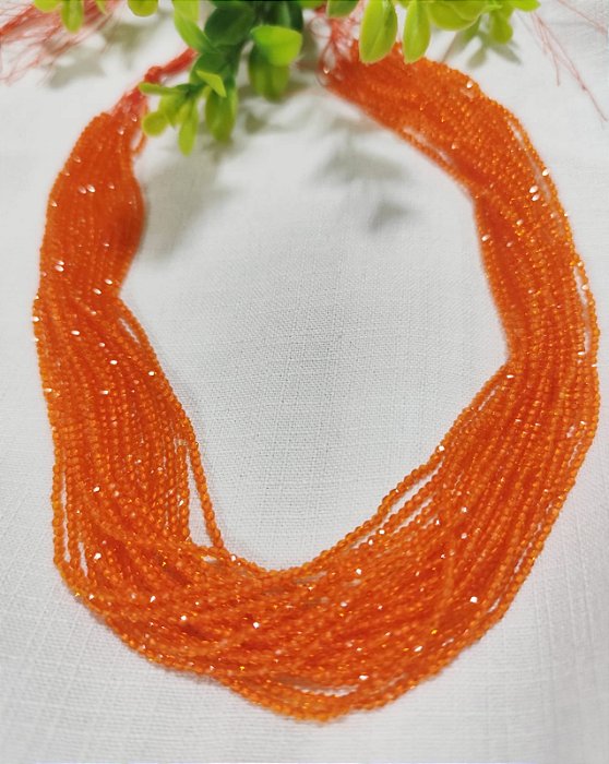 Cristal 1mm Laranja Translúcido (1 Fio)
