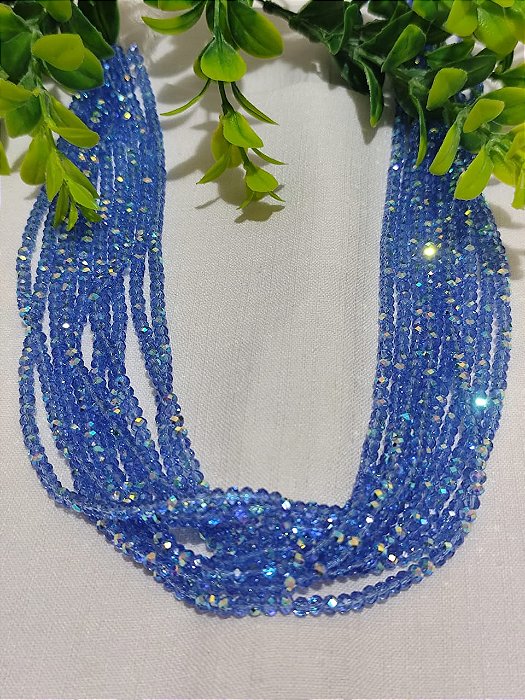 Cristal Irizado Azul 4mm (1 fio  Aprox. 149un)