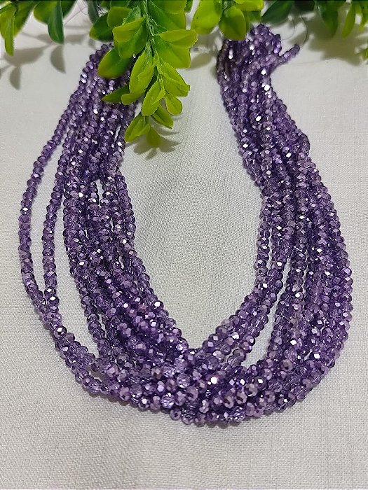 Cristal Roxo Metalizado 4mm (1 Fio - Aprox. 120un)