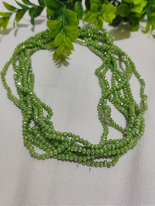 Cristal Verde Claro Boreal 4mm (1 Fio - Aprox. 120un)