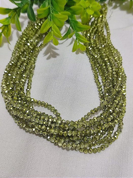 Cristal Verde Metalizado 4mm (1 fio - 120un)