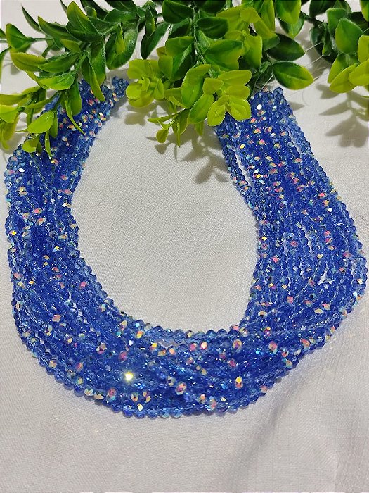 Cristal Irizado Azul 6mm (1 fio  Aprox. 99un)