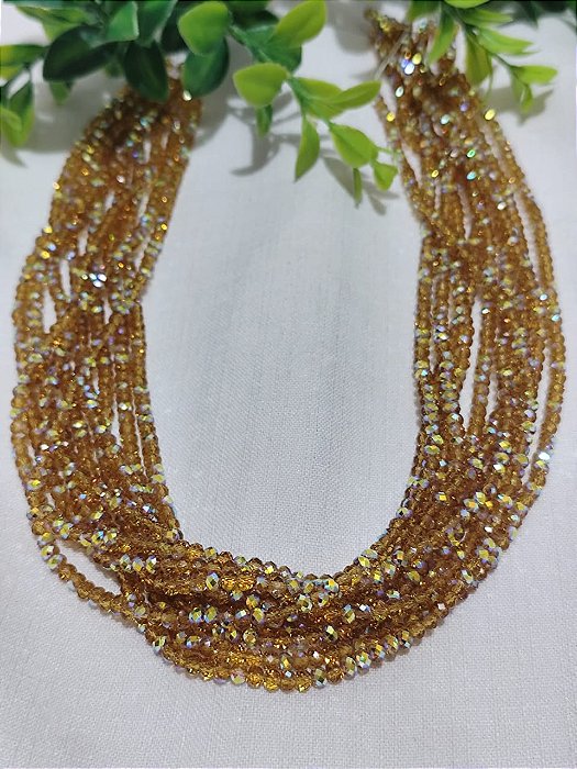 Cristal Irizado Topaz 4mm (1 fio  Aprox. 149un)