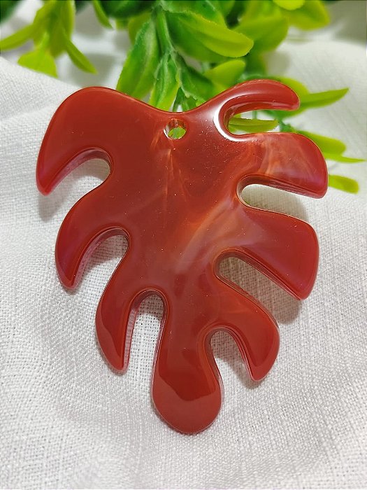 Pingente Resina Costela de Adão 57mm Terra Cota Mesclado (un)