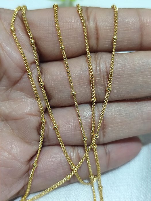Corrente Bolinha 1,5mm Ouro com Corrente (mt)