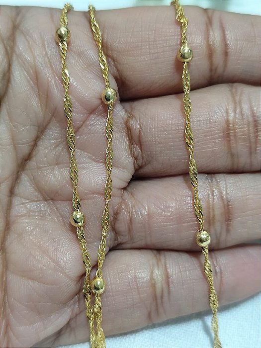 Corrente Bolinha 2.5mm com Corrente Ouro (metro)