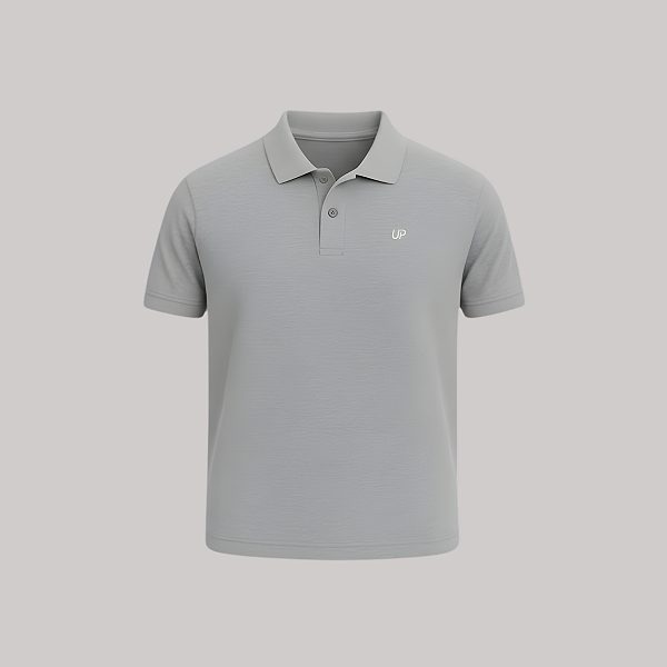 Camisa Polo Masculina Malha Piquet 50% Poliester 50% Algodão Cinza