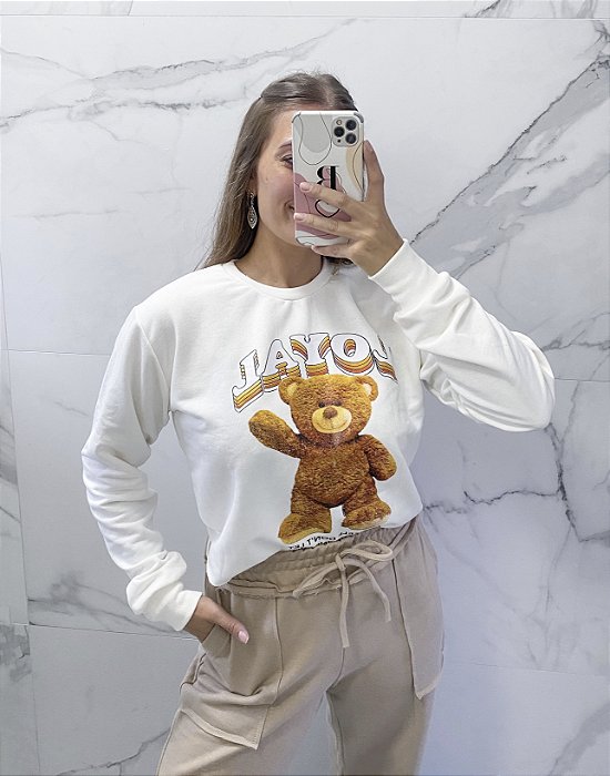 Cropped moletom teddy