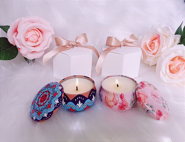 Kit 2 mini velas aromáticas Pêssego e Limão Siciliano