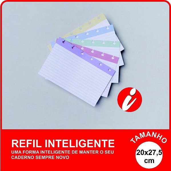 Fichas Pautadas Coloridas 180g/m² 20x27,5cm com 50 fichas