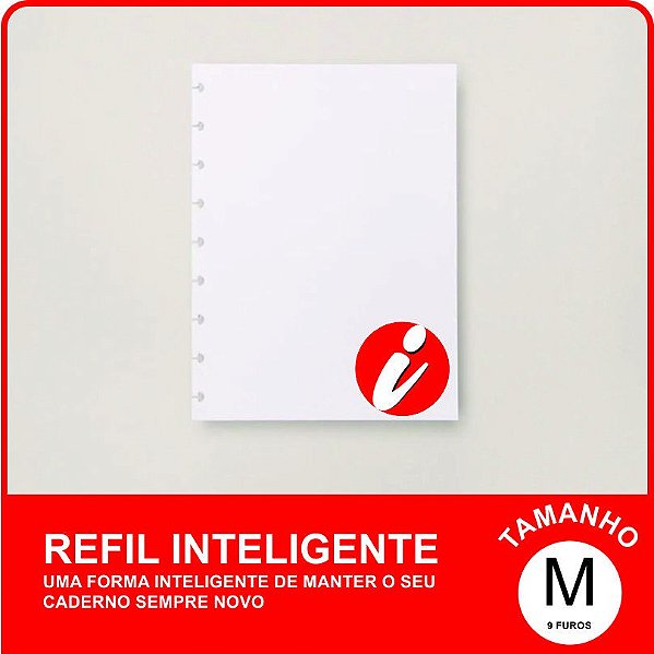 Refil Inteligente Médio Liso 120g/m² com 50 folhas
