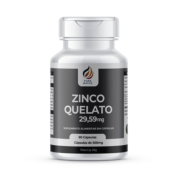 Zinco Quelato 29,59mg - 60 cápsulas