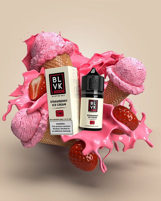 NicSalt - BLVK Salt Remix - Strawberry Ice Cream (30ml)